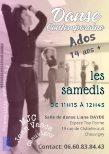 Lire la suite à propos de l’article Atelier danse contemporaine à partir de 14 ans et +++